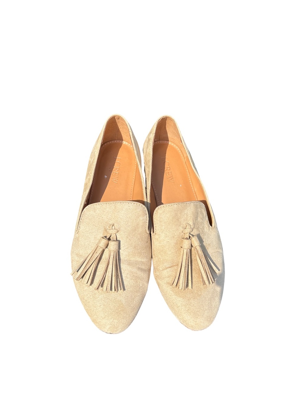 J. Crew Neutral Beige Khaki Suede Tassel Loafers - Women’s Size 6